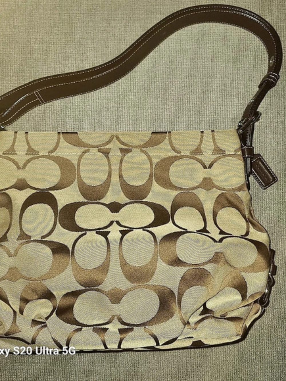 Vintage Coach Signature Hobo Bag Brown & Beige